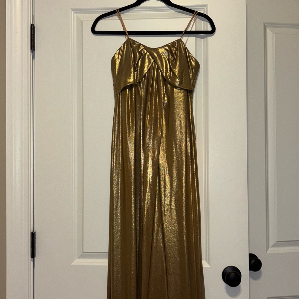 Ralph Lauren Metallic Gold Evening Gown - Picture 3 of 8